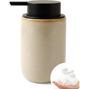 BosilunLife Black Foam Soap Dispenser - Ceramic Foaming Hand Wash Dispenser for Bathroom Modern Farmhouse Small Soap Dispenser Lotion Hand Pump Dispenser for Kitchen Sink in Saudi Arabia