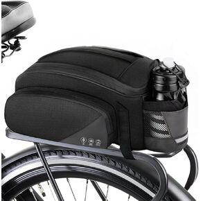 Bike Rear Rack Bag,12L Bike Pannier Bag Waterproof, Bicycle Trunk Bag, Multi Pockets Cycling Rear Seat Storage Bag , Bike Bag for Rear Carrier with Reflective Area & Shoulder Strap for MTB Bike E-Bike in Saudi Arabia