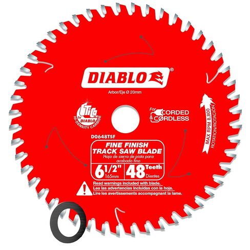 Diablo Track Saw Blade for JamesHardie and Fiber Cement - Ideal for Carpenters, Installers and Remodelers - 6-1/2" Diameter, 4 TCG (PCD) Teeth, 8,800 Max RPM - D0604TSH in Saudi Arabia