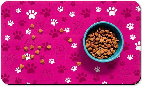 حصيرة طعام الكلب ، وعاء ماء امتصاص الحصير Cat Pet Feeding colling pink 12 * 20 بوصة in Kuwait