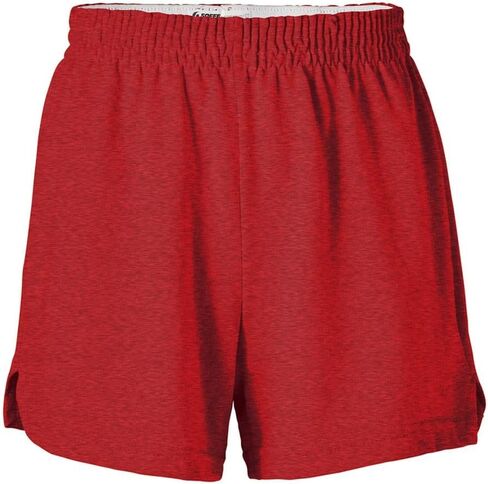 Soffe Girls' Authentic Cheer Shorts – Soft Cotton Blend Gym Shorts for Cheerleading, Dance, Running, Fitness, & Casual Wear – Elastic Waistband, Vibrant Colors, Durable & Easy Care Cardinal in Saudi Arabia