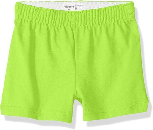 Soffe Girls' Authentic Cheer Shorts – Soft Cotton Blend Gym Shorts for Cheerleading, Dance, Running, Fitness, & Casual Wear – Elastic Waistband, Vibrant Colors, Durable & Easy Care Cardinal in Saudi Arabia