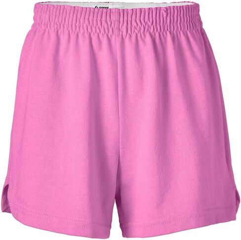 Soffe Girls' Authentic Cheer Shorts – Soft Cotton Blend Gym Shorts for Cheerleading, Dance, Running, Fitness, & Casual Wear – Elastic Waistband, Vibrant Colors, Durable & Easy Care Cardinal in Saudi Arabia