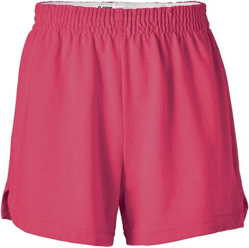 Soffe Girls' Authentic Cheer Shorts – Soft Cotton Blend Gym Shorts for Cheerleading, Dance, Running, Fitness, & Casual Wear – Elastic Waistband, Vibrant Colors, Durable & Easy Care Cardinal in Saudi Arabia