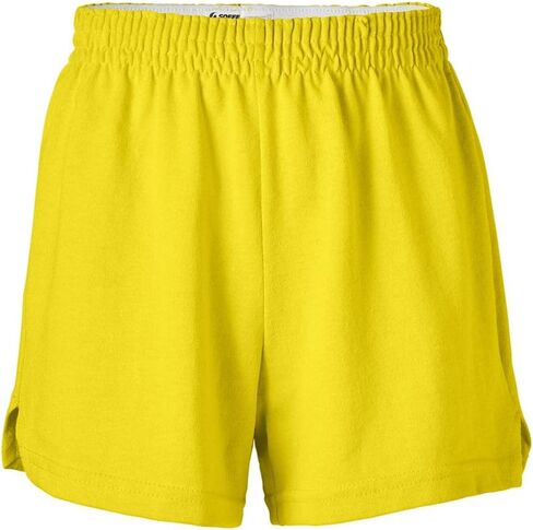 Soffe Girls' Authentic Cheer Shorts – Soft Cotton Blend Gym Shorts for Cheerleading, Dance, Running, Fitness, & Casual Wear – Elastic Waistband, Vibrant Colors, Durable & Easy Care Cardinal in Saudi Arabia