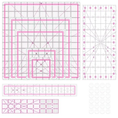 حكام خياطة اللحف ، 8 حكام خياطة اللحف (3.5 "x3.5" ، 5 "x5" ، 8 "x8" ، 10 "x10" ، 12.5 "x12.5" ، 6.5 "x12" ، 2 "x12" ، 3 "x9") حاكم اللحف بالأكريليك) in Kuwait