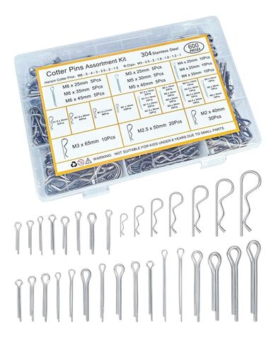 260 PCS Cotter Pins Kit - 16 أحجام دبابيس أجهزة مجموعة 304 مقاطع من الفولاذ المقاوم للصدأ دبوس دبابيس صغيرة تستخدم للسيارات ، عقبة مقطورة ، جزازة العشب in Kuwait