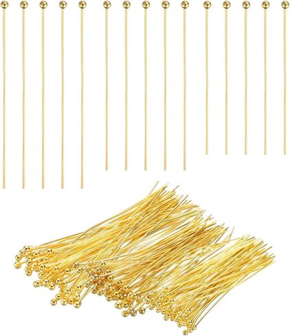 PATIKIL 0.8/1.2/1.6Inch Ball Pins, Jewelry Making Headpins Straight Pins Findings Bendable for DIY Craft Bracelet Necklace Earring Pendant Making Supplies-600Pcs(Gold Tone) in Saudi Arabia