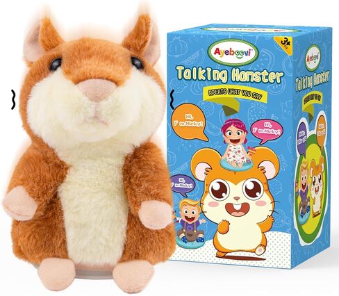 Ayeboovi Toddler Toys Talking Hamster Repeats What You Say Interactive Fun Kids Toys for Ages 2-4 Birthday Gift | Stuffed Animals Autism Toy Gifts for 2 3 4 5+ Year Old Girls Boys in Kuwait