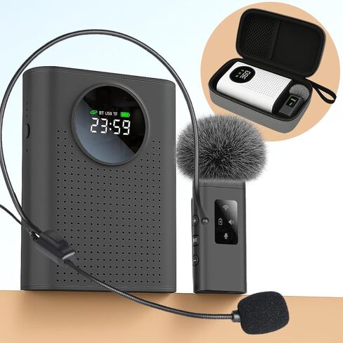 BSONE Voice Amplifier with Wireless Microphone for Teachers – Portable Bluetooth Clip-On PA System with Lapel Mic and Speaker for Classroom,Tour Guide, Meeting Presentation, Conference in Kuwait