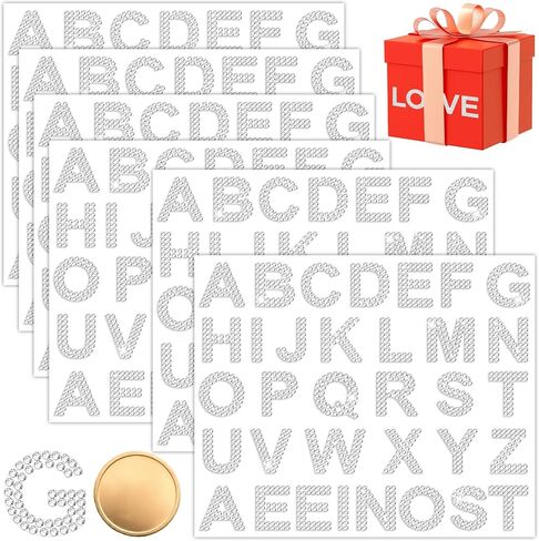 6 ملصقات رسائل حجر الراين من الألواح 1.57 '' و 1'a to z glitter alphabet letts stands 204 pcs self undersive crystal diamond gemstone standters for the terguation diy craft closp salting scond in Kuwait