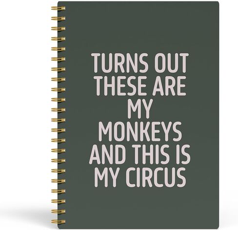 Evcprz Funny Quote Notebook Journal, “Turns Out These Are My Monkeys and This Is My Circus" Retro Sarcastic Office Notebook, Gag Gifts for Coworkers Boss Friends, Spiral Notebook 5.5x8.3 Inch in Kuwait