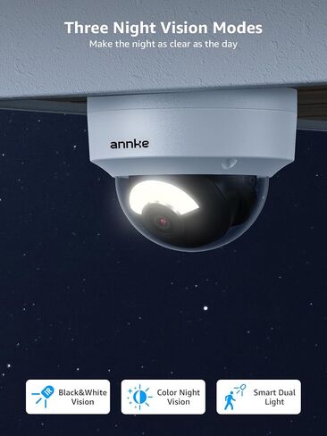 Camera ANNKE 3K POE مراقبة كاميرا خارجية مع MIC ، وكاميرات أمان IP منزلية 5 ميجابكسل مع عدسة 2.8 ملم ، الكشف عن الإنسان/المركبات ، الرؤية الليلية الملونة ، 114 درجة فوفا زاوية عرض واسعة ، تصل إلى 512 جيجابايت بطاقة Micro SD ، AH500 in Saudi Arabia