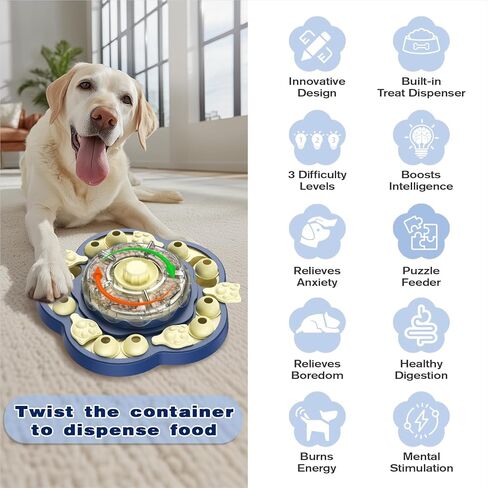 KADTC Dog Puzzle Toy Level 3 in 1 ، لعبة الكلب الغزل ، وموزع التفاعلية والعلاج البطيء للاشتعال الملل والتحفيز الدماغ ، ومناسبة للكلاب الصغيرة/المتوسطة/الكبيرة in Kuwait