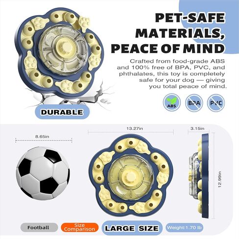 KADTC Dog Puzzle Toy Level 3 in 1 ، لعبة الكلب الغزل ، وموزع التفاعلية والعلاج البطيء للاشتعال الملل والتحفيز الدماغ ، ومناسبة للكلاب الصغيرة/المتوسطة/الكبيرة in Kuwait