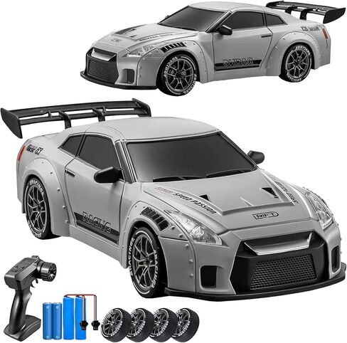 RC Drift Car, 1:24 Scale Remote Control Vehicle with LED Lights,Drifting Tires＆Two Batteries, Racing Sports Toy Idea Gift for Adults Boys Girls and Kids in Saudi Arabia