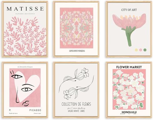QIAOMICS Sage Green Poster Master Wall Art، ماتيس جدار ديكور جمالي، ملصقات المعرض جدار الفن زهرة صور لغرفة النوم، غرفة المعيشة (8 × 10 بوصة غير مؤطرة) in Saudi Arabia
