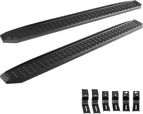 Running Boards Fit for Jeep Wrangler JL and Unlimited 4 Door 2018 2019 2020 2021 2022 2023 2024 2025, Non-Slip Design Side Steps, 6.9" Textured Black Step Bars in Saudi Arabia
