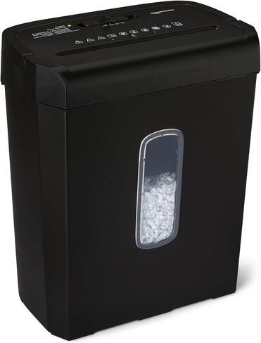 Amazon Basics 6-Sheet High Security Micro Cut Paper Shredder and Credit Card Shredder, 3.7 Gallon, Black in Saudi Arabia