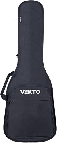 VEKTO Electric Guitar Gig Bag 40 Inch, Lightweight Soft Guitar Case with 0.4 Inch Thick Padding, Waterproof Backpack Style with Storage Pockets, Portable Guitar Bag for Travel, Black in Saudi Arabia