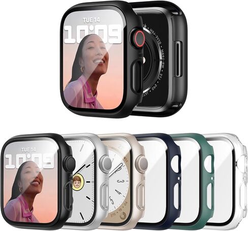 6 علبة حزمة مع واقي شاشة زجاجي مقسى لسلسلة Apple Watch 10 46 مم ، وغطاء فائق الخدش مقاوم للوقاية من مصد واقي من أجهزة الكمبيوتر الشخصية لـ Apple Watch 46mm in Kuwait