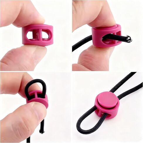 100pcs Plastic Spring Cord Locks for Drawstrings Double Hole Fastener Slider Toggles Clip,Mixed Color in Saudi Arabia