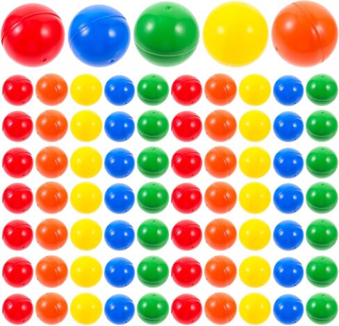 Mikikit 100pcs Hollow Bingo Balls: Openable Raffle Balls مع عدم وجود رقم - Party Game Props لآلات البيع in Kuwait