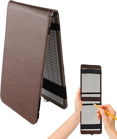 Leather Golf Scorecard Holder,Score Card Holder Golf,Yardage Book Cover,Golf Scorecard Book (Black) in Saudi Arabia