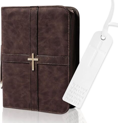 Bible Cover Case for Women, Elegant & Practical Bible Case with Shoulder Strap, Light Beige Leather Bible Cover, Feminine Bible Bag, Hardwearing & Soft Bible Covers for Ladies in Kuwait