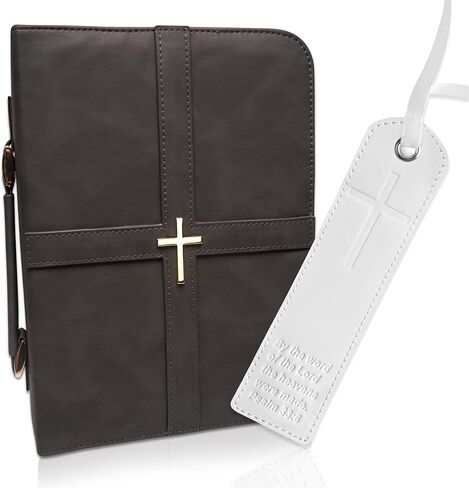 Bible Cover Case for Women, Elegant & Practical Bible Case with Shoulder Strap, Light Beige Leather Bible Cover, Feminine Bible Bag, Hardwearing & Soft Bible Covers for Ladies in Kuwait