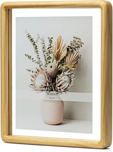 5x7 Floating Picture Frame Collage, Solid Pine Wood with Double Sided Real Glass, Fits Two 5x7 Photos or Use as One 8x12 Picture Frame, Wall Hanging or Tabletop Free-Standing Display, Nature in Saudi Arabia