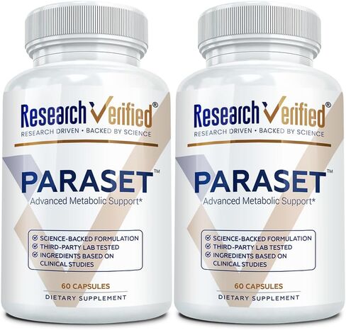 Research Verified Paraset - 120 Capsules - Natural Gut Health Enhancer - Garlic Bulb, Papain, Sweet Wormwood, Black Walnut, BioPerine - Vegan in Saudi Arabia
