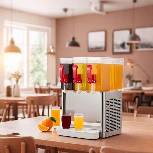 موزع 3-Tank 30L للمشروبات التجارية مع الخلاط ، 7.93 جالون الفولاذ المقاوم للصدأ موزع المبرد موزع البرد in Kuwait