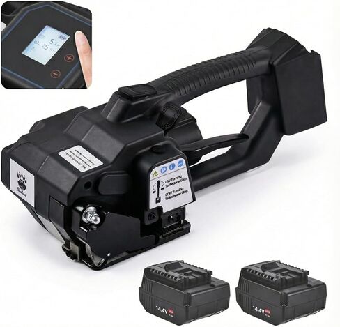 Electric Strapping Machine – 4,500N Tensioner, LCD Display, 4,000mAh Battery, Automatic Portable Banding Tool Kit for 1/2–5/8" PET/PP Straps, Pallet & Box Packaging in Kuwait