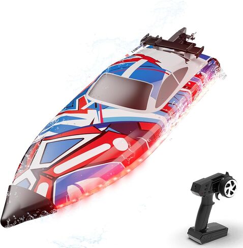 VOLANTEXRC RC REMOTE TROUCTION BOAT POOTH ， 2.4 جيجا هرتز تحكم قوارب RC للبالغين ، قارب كهربائي في البحيرة مع نظام تبريد المياه 2RECHARGELISE (الأزرق) in Kuwait