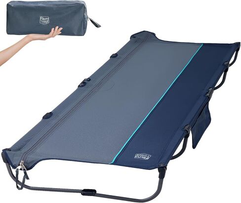 TIMBER RIDGE 20-Second Quick Set-Up Camping Cot, Aluminum Folding Cot | Lightweight Folding Bed Zipper Closure, Portable Carry Bag Included for Camping, Travel and Outdoors, Support up to 225lbs in Saudi Arabia
