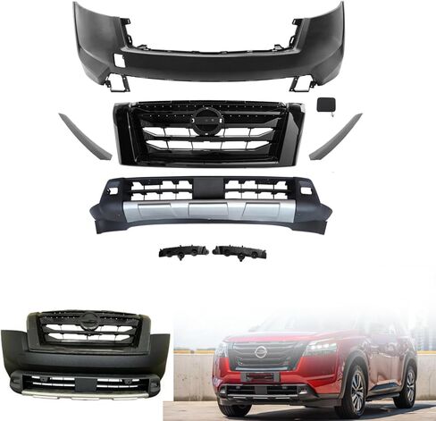 Front Bumper Cover Compatible with 2008-2015 Nissan Armada,OEM #62022ZQ00A & NI1000252-Without Sensor, License Plate, or Tow Hook Cut-Outs,Primed in Saudi Arabia