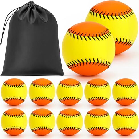 12 Pack Sports Practice Softballs 10 "Leather Covered Youth Fastpitch Softball Baseball Ball for Tee Ball Coach Pitch Batting Marces and Training in Saudi Arabia