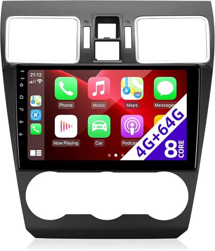 Android Car Radio Upgrade Compatible with Wireless Carplay Android Auto for Subaru Forester Impreza WRX 8 Core TouchScreen Stereo Bluetooth GPS WIFI AM/FM Camera Navigation Head Unit (2016-2018) in Saudi Arabia