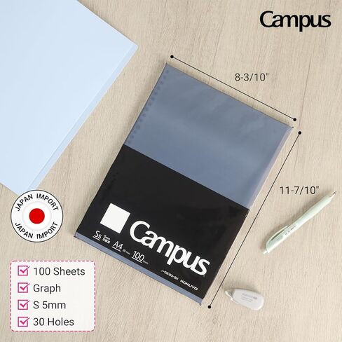 Kokuyo Campus Leaf Leaf Paper for Binders ، نوع الأعمال ، الكتابة السلس Sarasara ، A4 ، الشبكة 5 مم ، 30 فتحة ، 100 ورقة ، درجة الحموضة المحايدة ، مقاومة النزيف ، استيراد اليابان (NO-G816S-5N) in Kuwait
