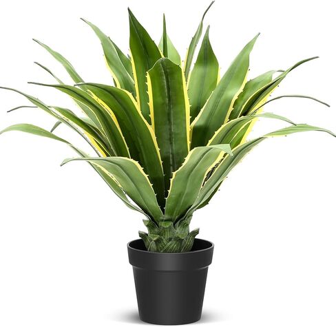Giegxin 4ft Tall Artificial Spiked Agave Plant Potted Faux Agave Plants 48'' UV Resistant Large Realistic Agave Artificial Greenery Outdoor Indoor for Housewarming Gift House Garden Bathroom Lobby in Saudi Arabia
