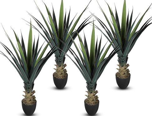 Giegxin 4ft Tall Artificial Spiked Agave Plant Potted Faux Agave Plants 48'' UV Resistant Large Realistic Agave Artificial Greenery Outdoor Indoor for Housewarming Gift House Garden Bathroom Lobby in Saudi Arabia