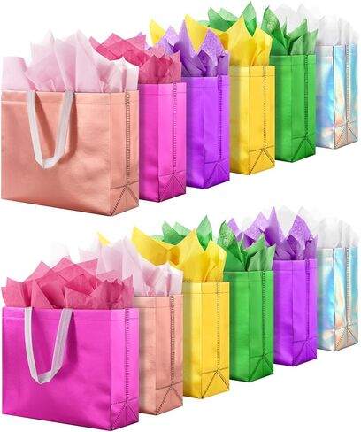 Lzerking Reusable Gift Bags 30 Packs（13x5x11in） Non-Woven Party Favor Bags with Handle for Birthdays Parties Holidays Weddings in Saudi Arabia