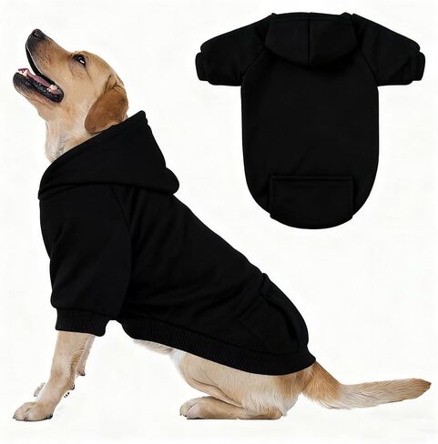 AURUZA Dog Hoodies, Dog Sweatshirts for Medium Large Dogs & Cats, Winter Clothes Coat, Soft Brushed Fleece, Gray, M in Kuwait
