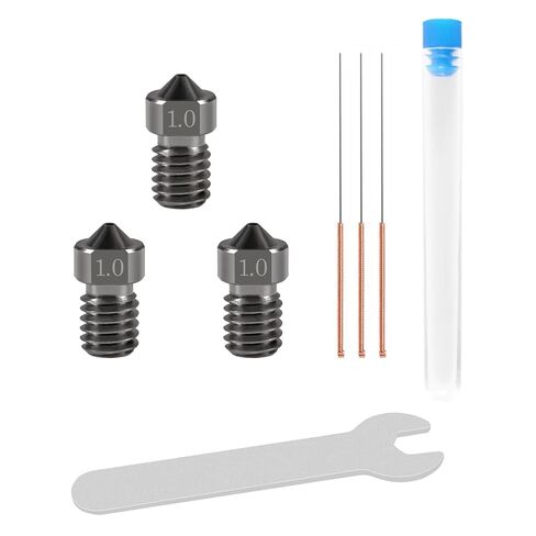 Aokin 3 Pcs 0.6mm Hardened Steel Nozzles Extruder Nozzles 3D Printer Nozzles for E3D V5 V6 and 3 Pcs 0.5mm Stainless Steel Nozzle Cleaning Needles for 1.75mm Filament 3D Printer with Wrench in Saudi Arabia