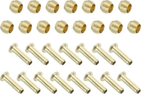 PATIKIL 4mm Tube ID Compression Assortment Kit, 25 Set Brass Compression Sleeve Ferrule & Insert for Water Oil Air Pipe in Saudi Arabia