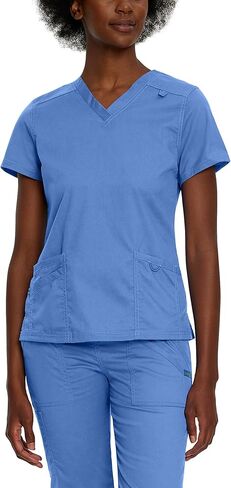 Landau Proflex Tailored Fit Comfort Stretch 3-Pocket Scrub Top for Women 4160 Caribbean MED in Kuwait
