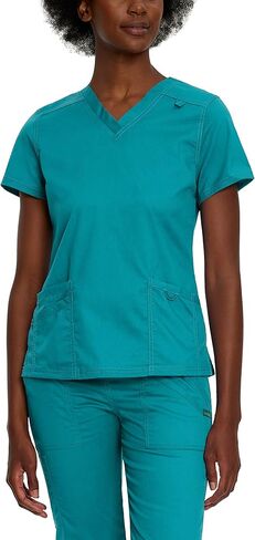 Landau Proflex Tailored Fit Comfort Stretch 3-Pocket Scrub Top for Women 4160 Caribbean MED in Kuwait