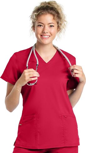 Landau Proflex Tailored Fit Comfort Stretch 3-Pocket Scrub Top for Women 4160 Caribbean MED in Kuwait