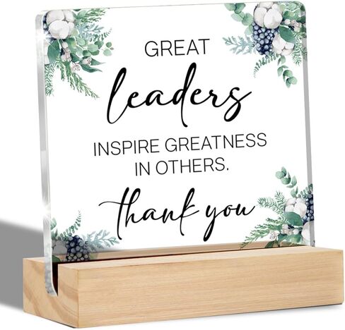 Thank You Leader Gifts Leader Definition Clear Desk Decorative Sign Grateful Boss Coach Mentor Appreciation Gift Acrylic Sign with Stand Table Plaque Sign Keepsake Office Decor in Saudi Arabia